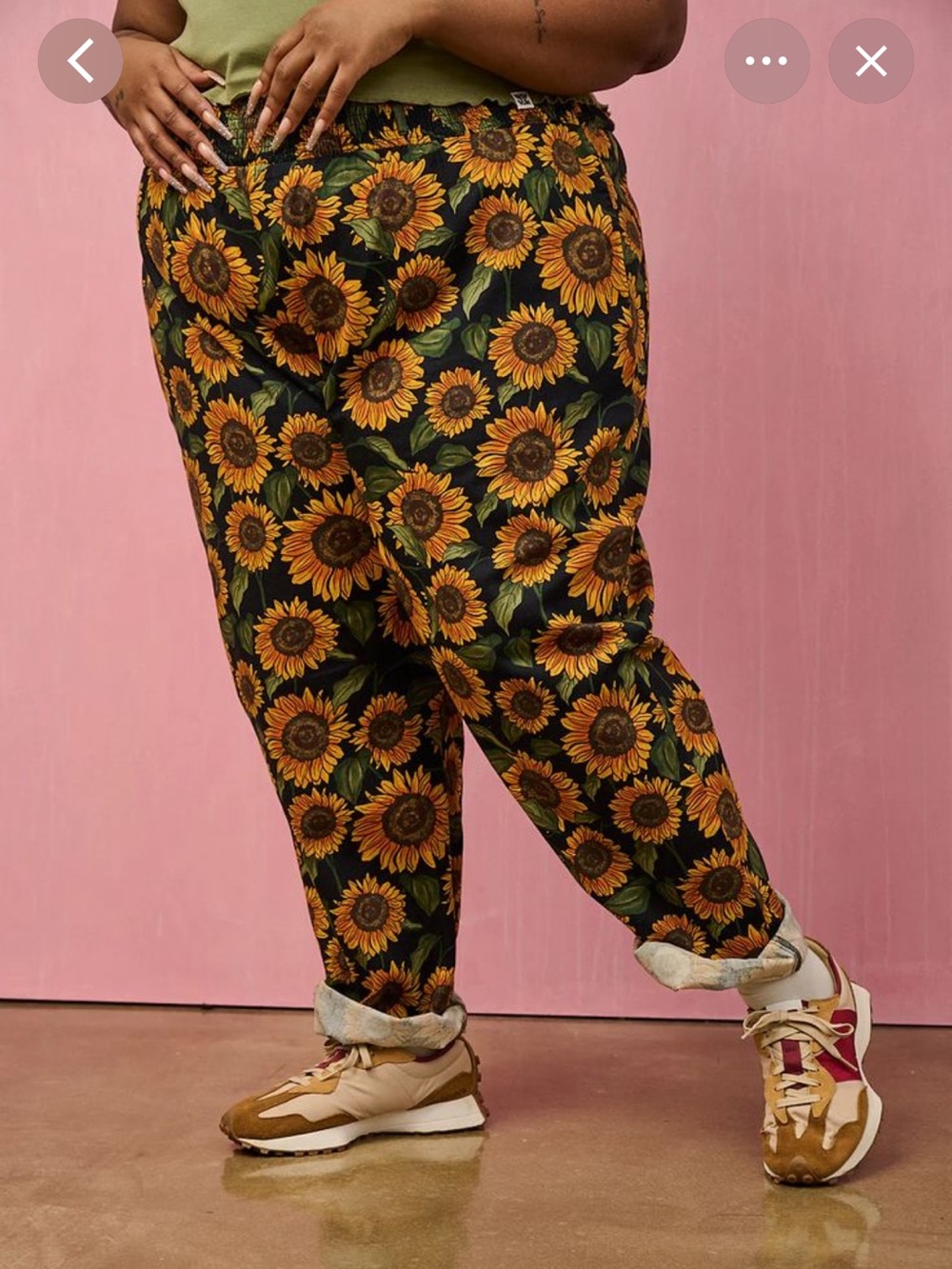 Lucy & Yak Alexa Cotton Trousers Sunflower Print Boho Bohemian Lagenlook